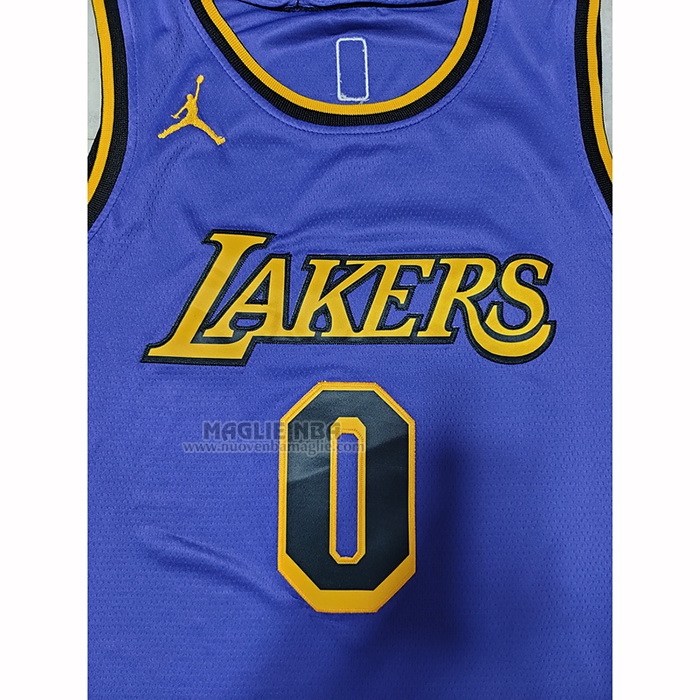 Maglia
 Russell Westbrook NO 0 Los Angeles Lakers Statement 2022-23 Viola
